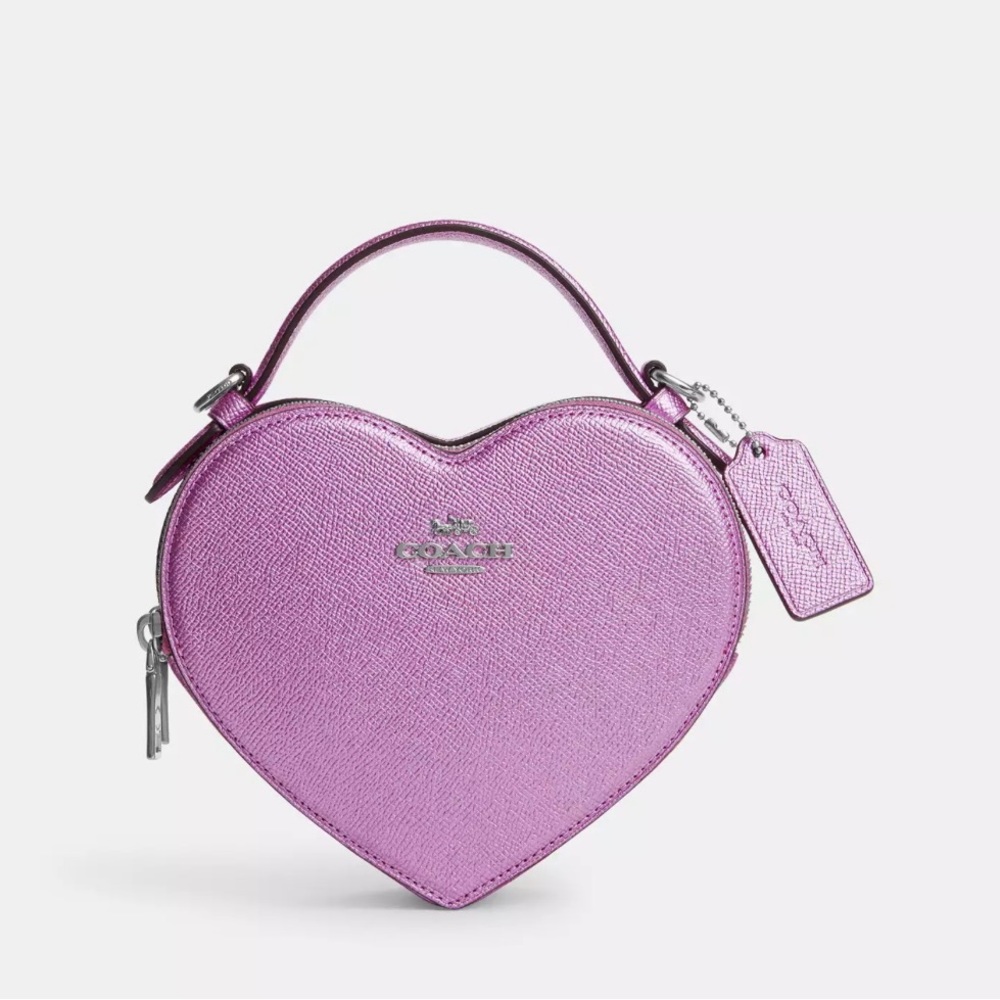 Coach heart crossbody -metallic lilac